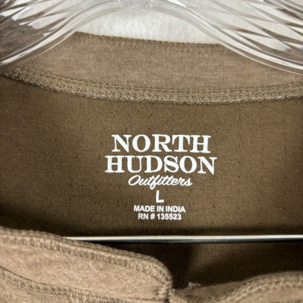 North Hudson Outfitters Men’s Brown Long Sleeve Shirt/Sweater Soft/Ruffled - Picture 2 of 10